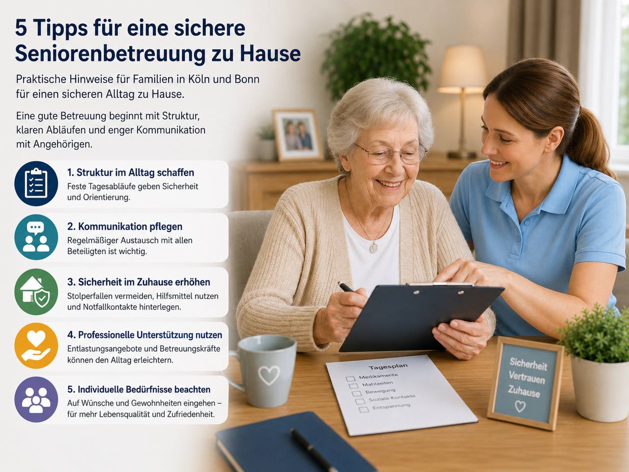 5 Tipps für eine sichere Seniorenbetreuung zu Hause
